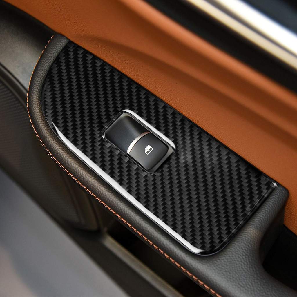 适用阿尔法罗密欧Giulia汽车碳纤维车窗升降面板内饰贴纸改装配件