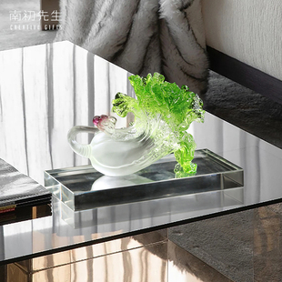 南初先生百财如意琉璃白菜财运亨通摆件乔迁客厅玄关公司开业礼品