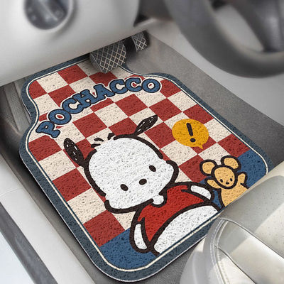 红色Pacha狗车线圈防滑地板垫卡通车内部装饰地毯单件防污中性地