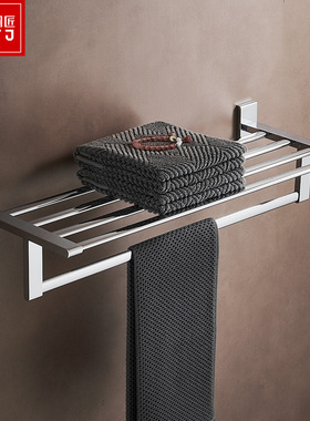 正品老铜匠 全铜浴巾架浴室五金挂件卫生间厕所置物架套装毛巾架