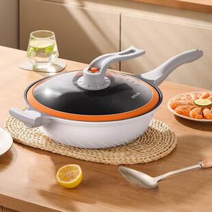 德世朗 熔钛耐磨不粘微压炒锅DFS-C910家用大容量不粘锅微压锅