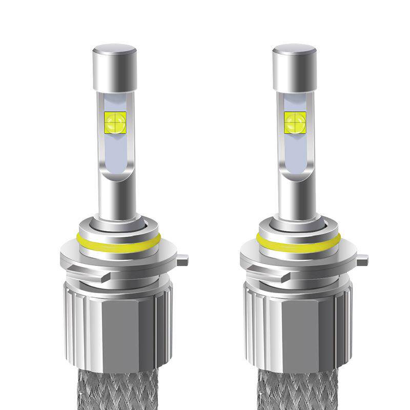 汽车LED大灯4300k带透镜XHP50科瑞灯珠 编织带 铝带散热超亮H4 H7