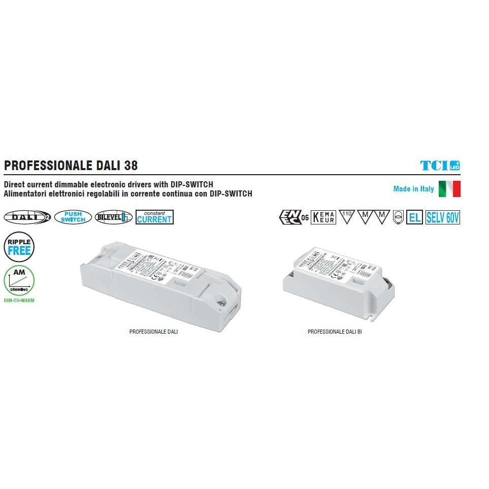 意大利TCI电源DALI 2调光电源拨码127490 PROFESSIONALE DALI 38