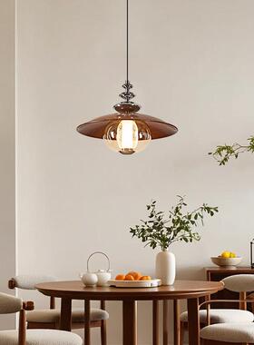 中古风餐厅吊灯卧室床头法式vintange复古吧台简约高级感玻璃灯具