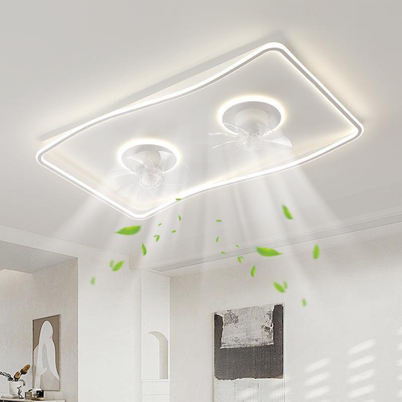 风扇灯吸顶灯客厅全光谱现代简约摇头电扇灯一体卧室灯中山灯具