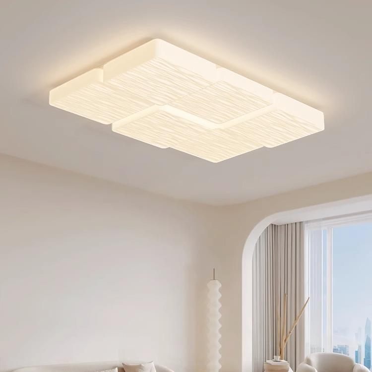 全光谱奶砖吸顶灯奶油风北欧广东中山客厅大灯具氛围感卧室灯