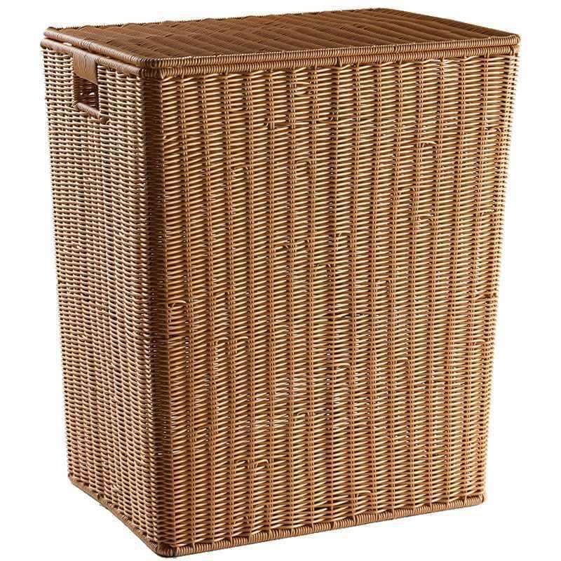 收纳筐脏衣篮藤编脏衣服收纳筐带盖脏衣篓大杂物收纳框塑料编