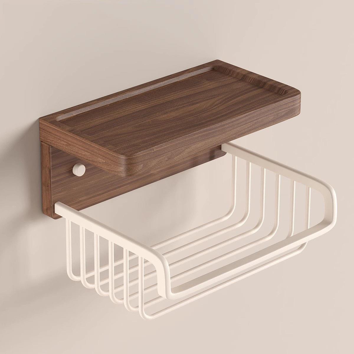 美拉德抽纸盒胡桃木纸巾篓置物架卫生间厕所纸巾盒环保实木收纳