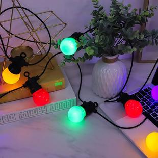 g50球泡led彩灯户外低压24v插电串灯阳台庭院氛围装 饰灯串