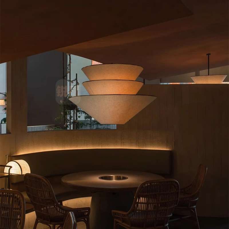 餐厅吊灯2024新款火锅店餐饮店烧烤店灯餐桌店铺商用布艺工程灯具