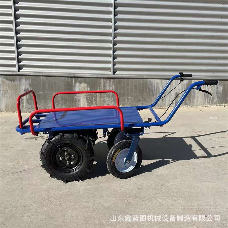 多用途电动四轮农用搬运运输车 厂区物料运输电动助力平板手推车