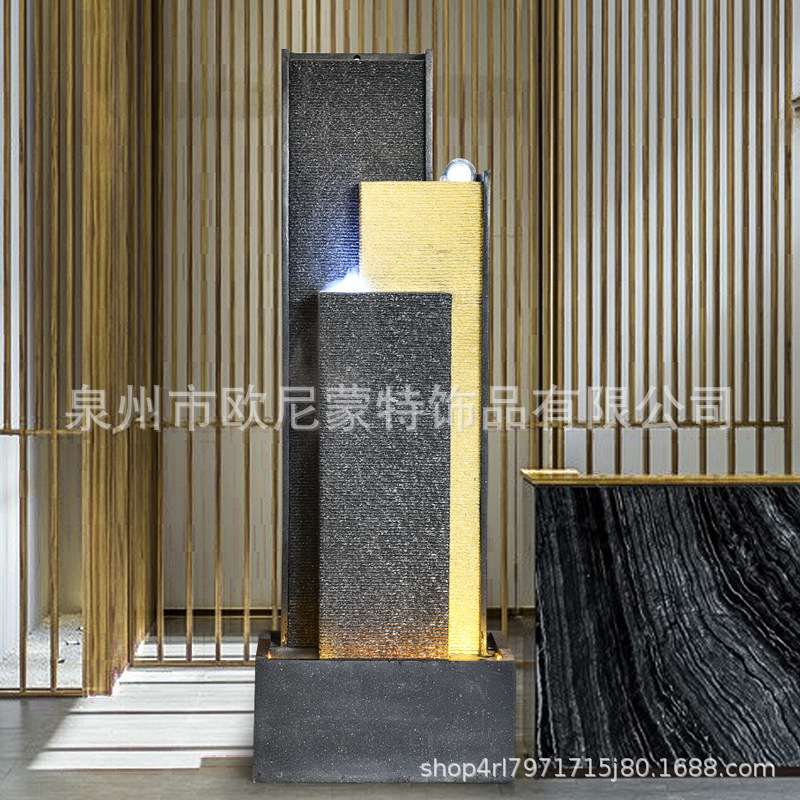 厂家直销现代水幕墙风水球流水落地摆件开业送礼客厅玄关装饰摆设
