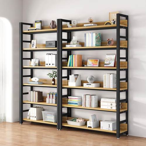 书架落地简约客厅钢木多层储物架货架儿童收纳书柜铁艺多层置新品