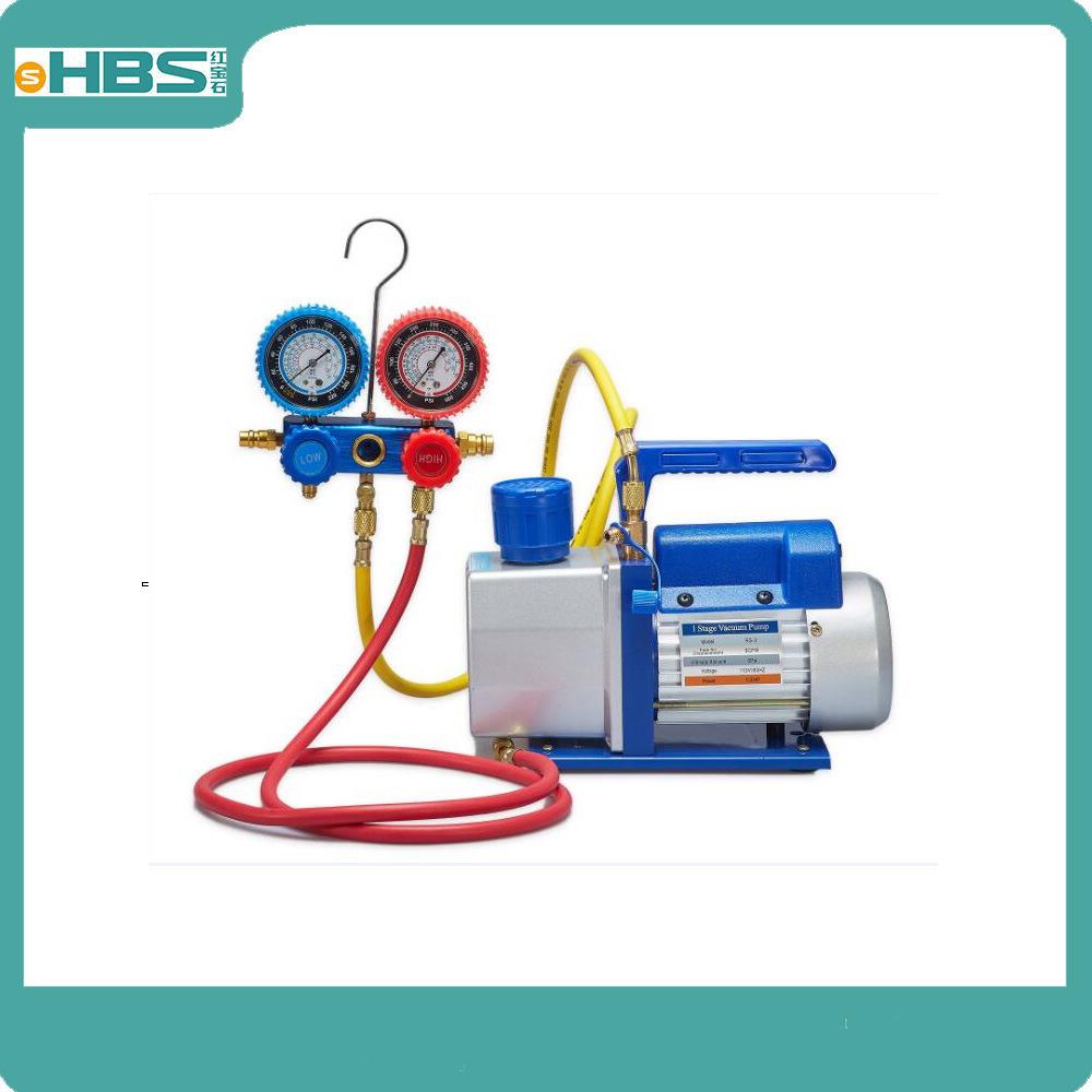 小型油泵直销单级1升旋片式真空泵抽气速率3CFM冷媒表组配套