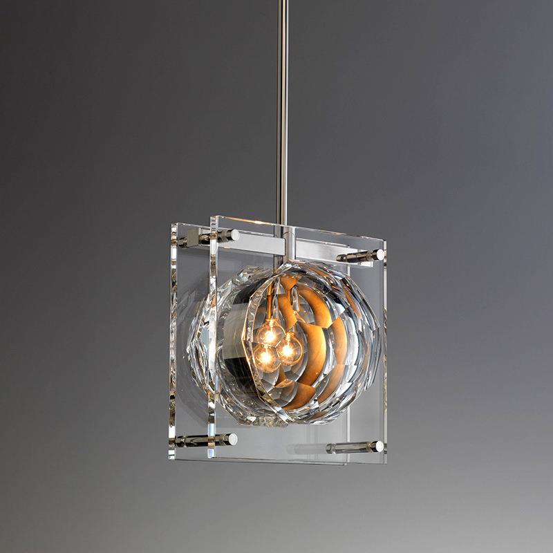 昊爽灯饰 全铜餐厅吧台吊灯后现代个性卧室小吊灯艺术轻奢水晶灯