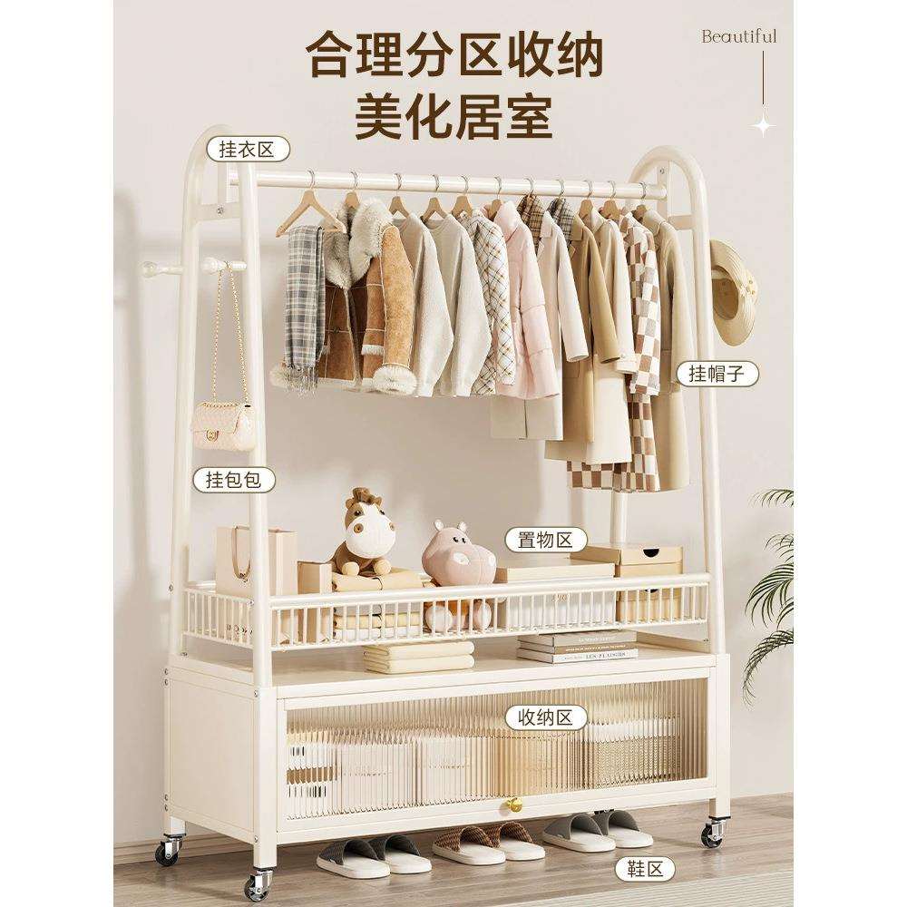 挂衣架落地卧室内家用简易衣帽架轻奢可移动客厅阳台晒晾衣服架子