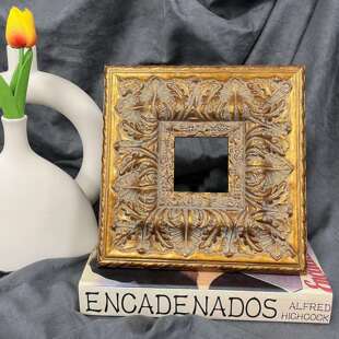欧式古典宽边金色印花复古相框画框 正方形小尺寸轻奢装裱油画框