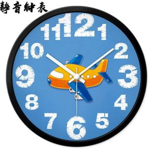 挂墙电挂钟儿童房家用卡通波钟表汽车可爱创意挂表时钟卧室客厅