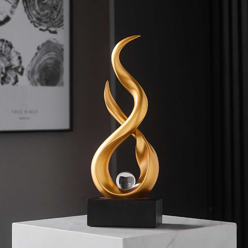 轻奢艺术高档风生水起桌面摆件酒柜电视柜客厅办公室树脂工艺品男