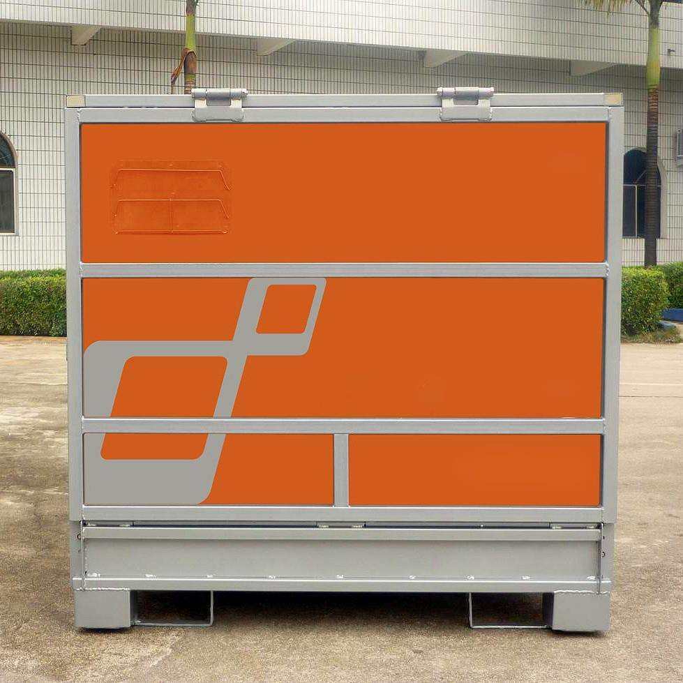 带盖可折叠可堆垛金属周转箱IBC金属容器化学液体 密封运输周转箱