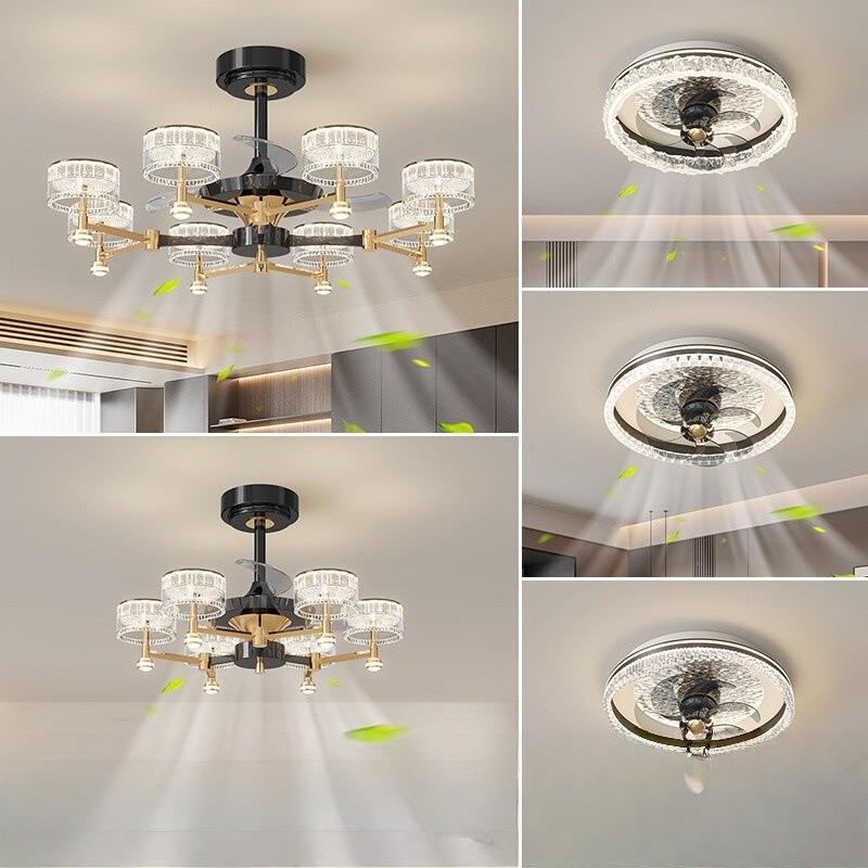 意式2025新款客厅风扇灯主灯家用一体吊灯现代简约隐形大气吊扇灯