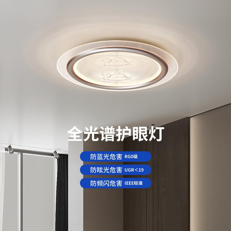 现代简约卧室灯全光谱护眼创意个性极简房间主卧天鹅儿童房吸顶灯