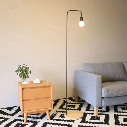 北欧简约现代客厅书房卧室床头落地灯具创意个性实木头立式台灯