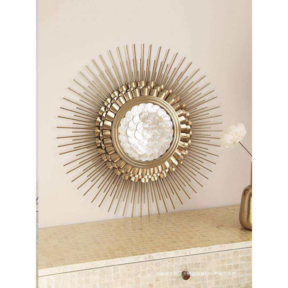 创意贝壳金属墙壁饰欧式轻奢金色客厅走廊玄关现代艺术风装饰挂画