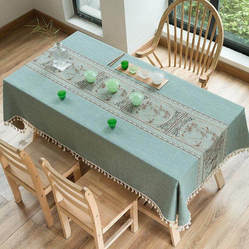 中国风ins餐桌布艺现代简约茶几桌布棉麻小清新网红长方形台布正,居家布艺,桌布,淘宝优惠券,粉丝福利购,淘宝优惠卷