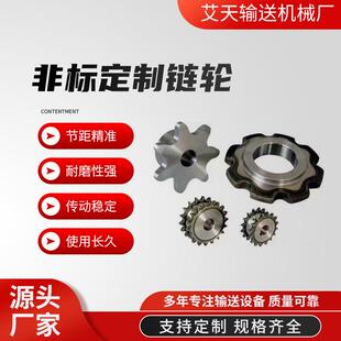 304不锈钢链轮定做工业大链轮齿轮配件双节距链轮3分4分 5分 6分