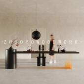 诧寂风泡茶桌椅组合家用禅意客厅实木功夫泡茶台办公室茶室新中式