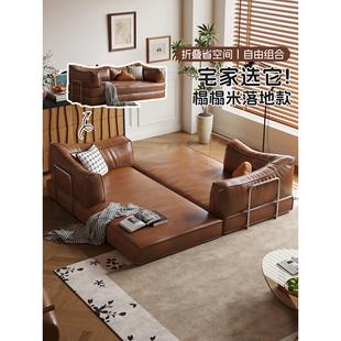 木宫匠家居布丁沙发床新款小户型客厅榻榻米可折叠两用模块沙发床