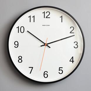 自动对时现代简约挂钟静音家用客厅钟表大气北欧时钟卧室电波石英