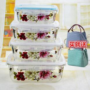 韩国艾米尔奥克耐热玻璃饭盒女微波炉加热专用上班族水果带盖子密