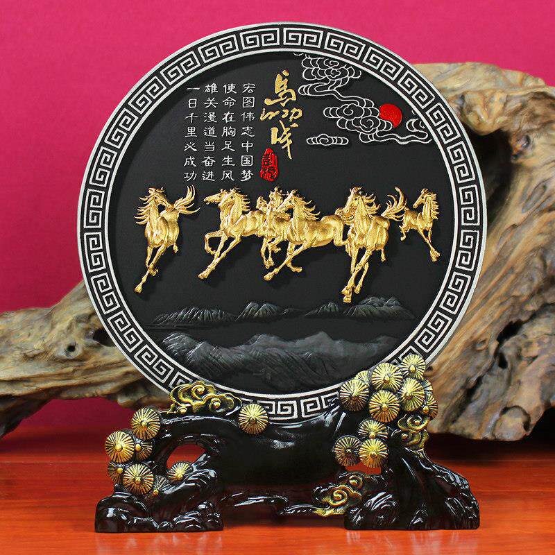 马到成功商务开业礼品办公室桌面摆件电视柜酒柜装饰品炭雕工艺品