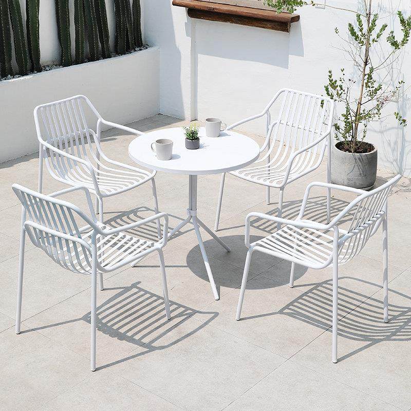 户外桌椅铝合金网红奶茶店外摆庭院室外花园简约阳台咖啡桌椅组合