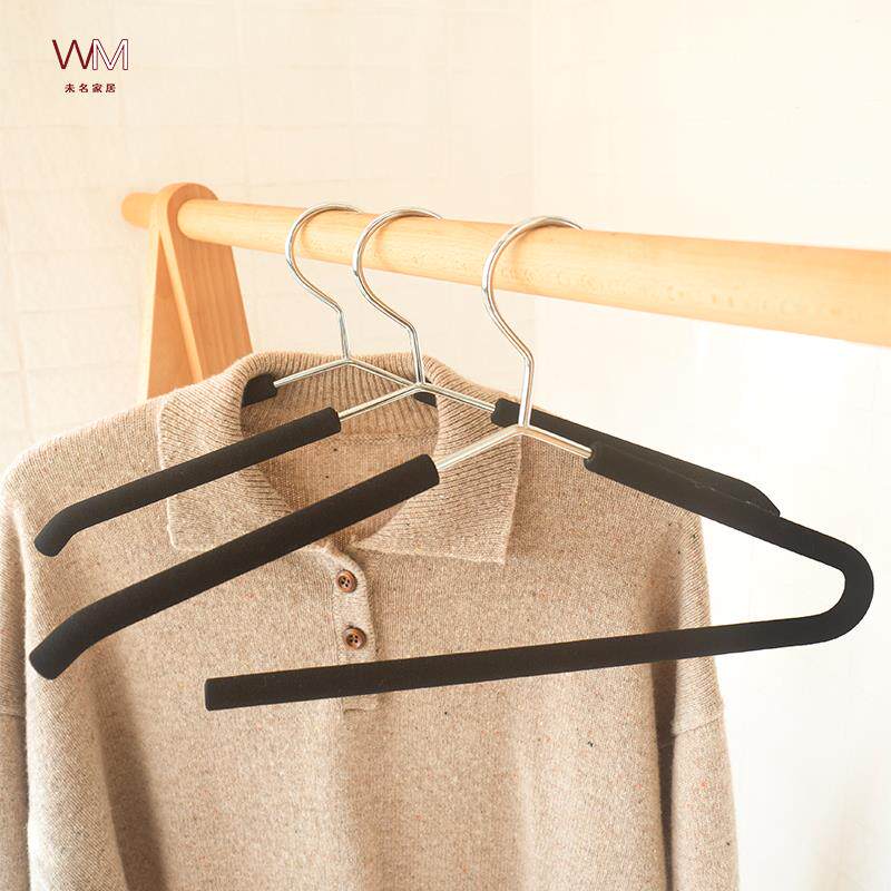 不锈钢胶棉衣架防滑无痕加粗省空间衣柜家用针织衫毛衣衣挂包邮