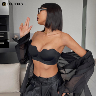 无肩带内衣女防滑聚拢小胸显大无痕无带抹胸性感裹胸外扩文胸夏季