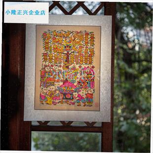 家埠年画 门神墙贴画2025新款手工木版画怀旧老式X家居装饰摆件-