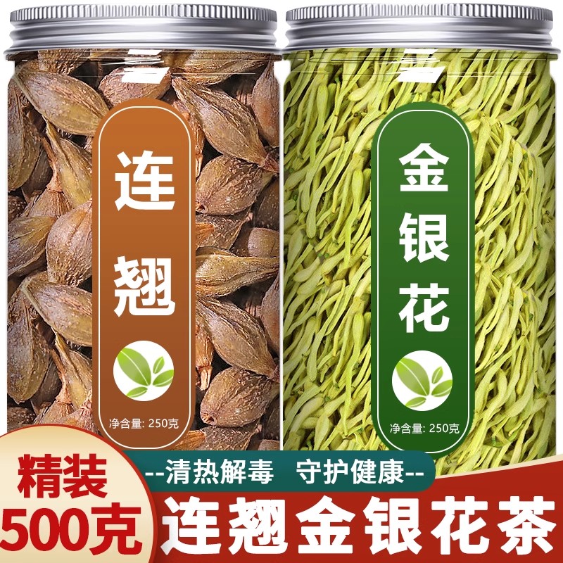 连翘金银花茶去火清热解毒下火降火清火排毒连翘叶养生茶包泡水喝