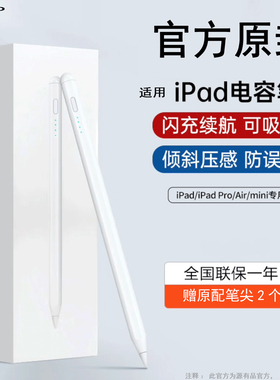 源质有品适用于Appl Pencil二代磁吸充电手写笔防误触电容笔主动式触控笔适用ipad10/9/7/8/6代触控笔Air5