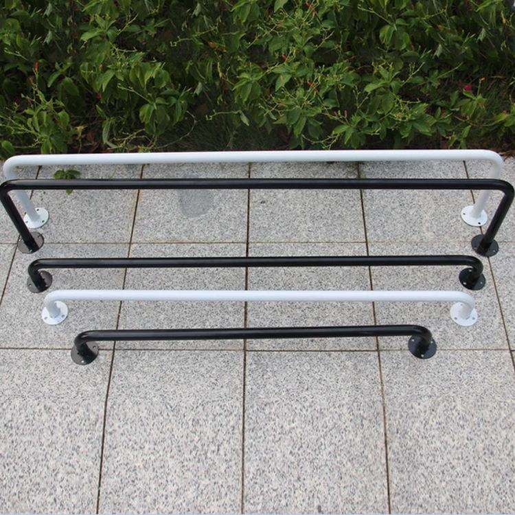 铁艺户外晒衣被杆简易阳台固定晾挂衣杆单杠式室内吊顶墙上挂厂家