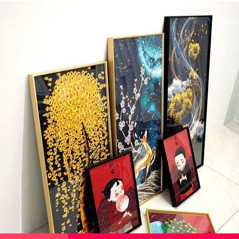 装裱钻石画裱框边框钻石绣框架铝合金框带玻璃十字绣画框自装