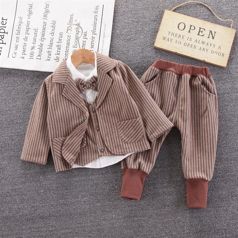 极速男童小西装套装春秋韩版西服外套儿童英伦马甲三W件套小孩宝