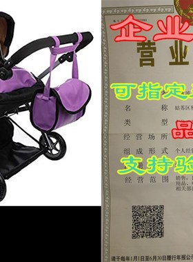极速Babyboo Luxurmy Leather Look Twin Doll Pram Foldable Dou