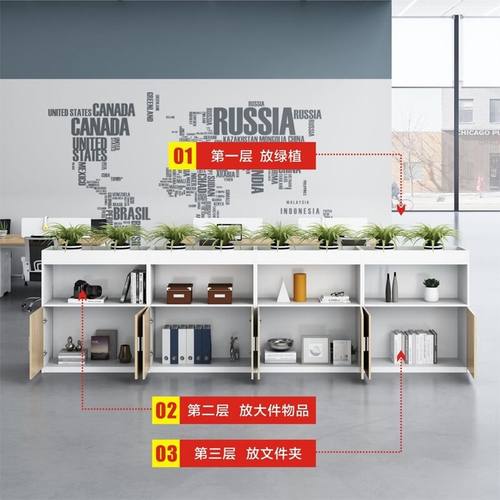 极速办公室文件柜办公区柜矮柜档案柜柜花隔断柜子槽柜Z收纳柜桌