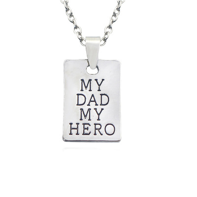 极速Hot Sale Fathers Day Gifts MyE Dad My Hero Pendant Neck