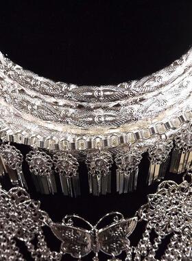 极速项圈民族苗族演出苗风侗族少数银头饰L银饰服饰品项链帽子贵