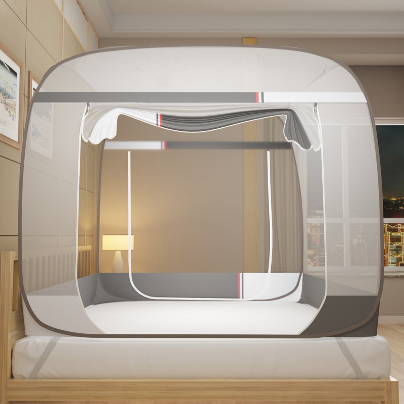 极速蒙古包式蚊帐篷防蚊免安装可折叠家用双O人床学生宿舍回字底