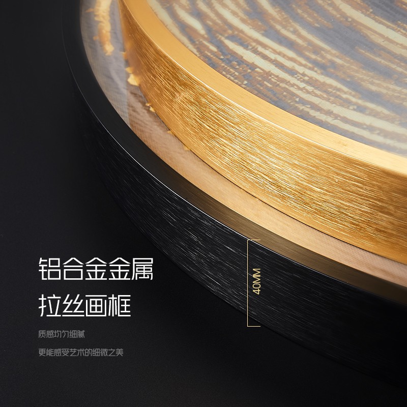 极速圆形装饰画酒杯玫瑰现代简约餐厅饭桌家庭R黑白铝合金带框壁图片
